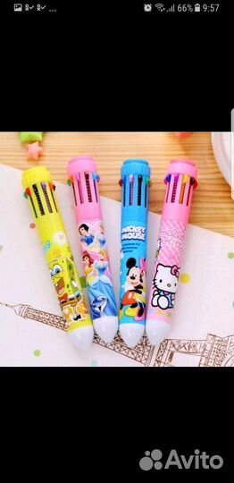 Ручки 10 цветов (герои из мультфильмов)