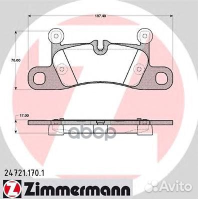 24721.170.1 колодки дисковые задние Porshce Ca