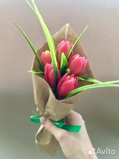 Букет тюльпанов из мыла ручной работы