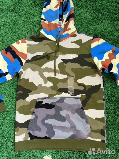 Худи Nike Club Fleece Camouflage Colorblock ориг