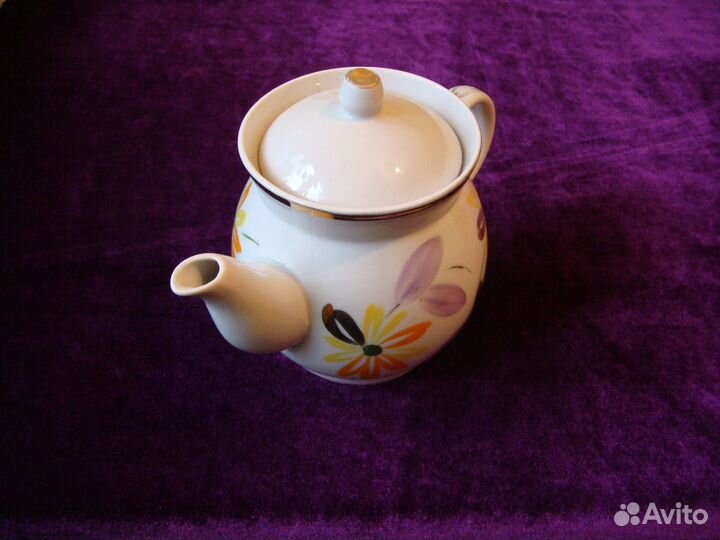 Старинный Фарфоровый Чайник СССР Ручная Роспись