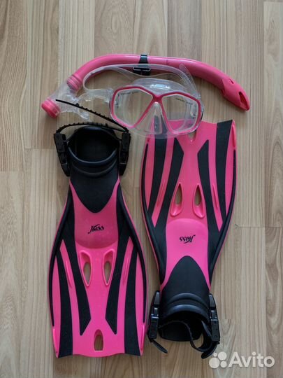Набор для плавания детский маска, трубка, ласты