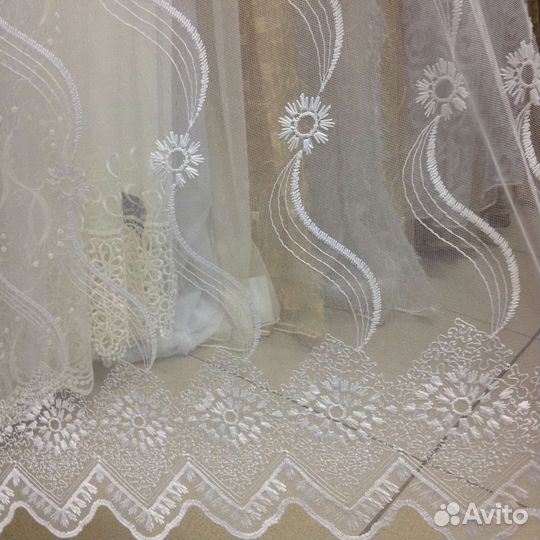 Тюль готовый с вышивкой