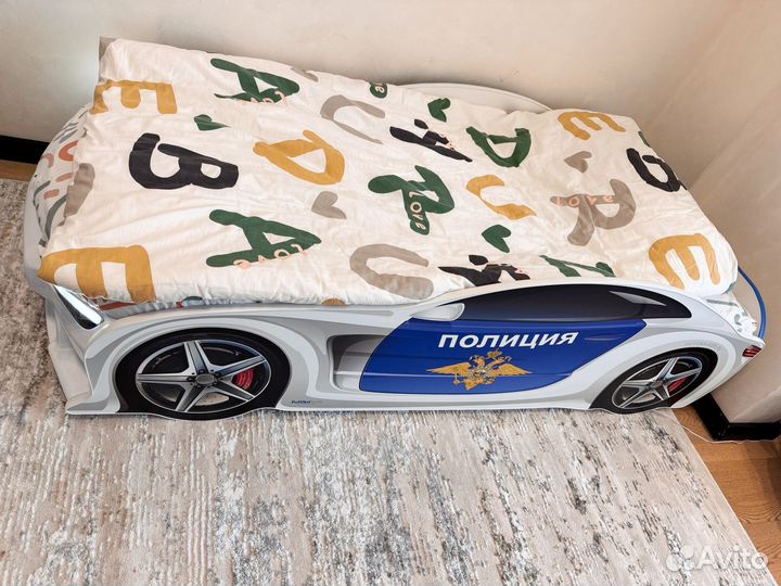 Детская кровать полицеский Mercedes с подсветкой