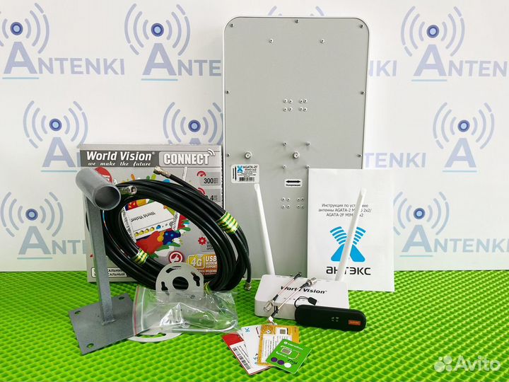 Комплект Роутер+Модем+Антенна для усиления 4G+sim