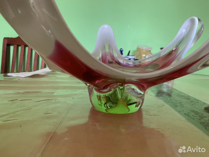 Ваза для фруктов богемия винтаж