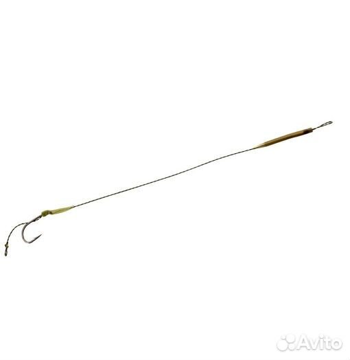 Поводок готовый с крючком и лентяйкой LS №4 25lb