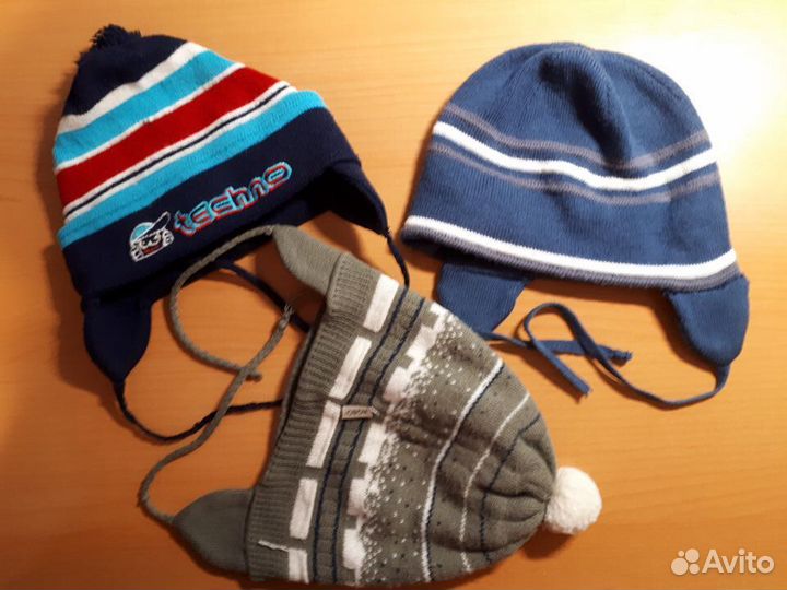 Шапки вязанные демисезонные 2-8 лет