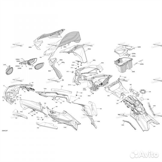 517308949 Капот центр Ski-Doo 2023