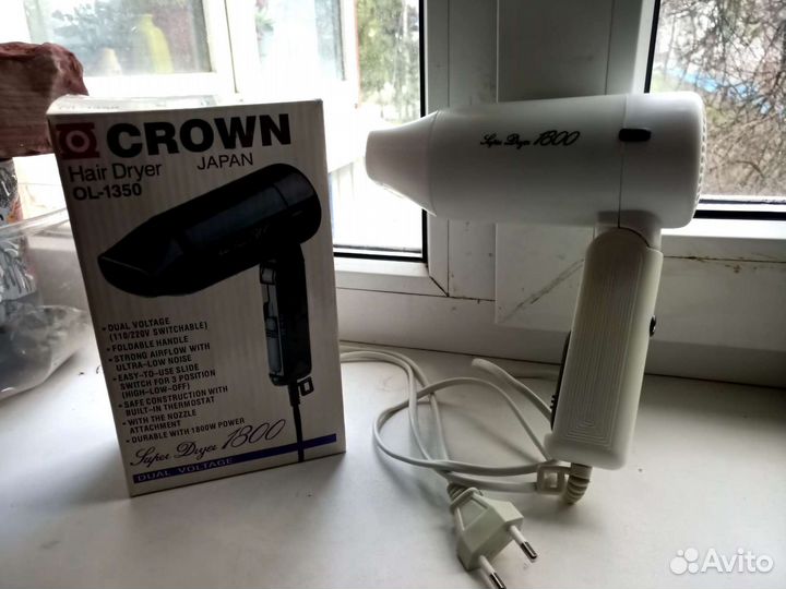 Фен дорожный crown OL-1350