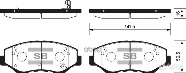 Колодки тормозные передние sangsin brake SP1237