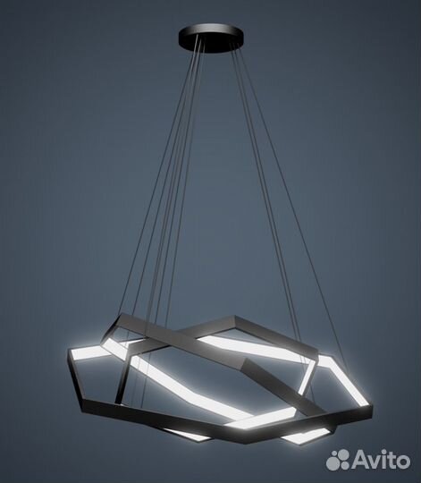 Светодиодная люстра в форме 3-х Шестигранников