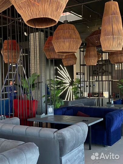 Абажуры плетеные светильники