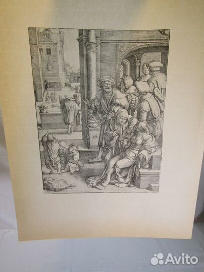 Гравюра старинная литография Дюрер 19-20 век №9779