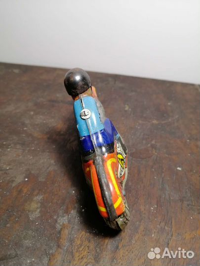 Игрушка заводная Мотоциклист лмз СССР