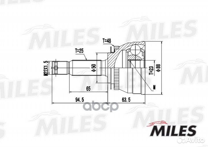 ШРУС наружный hyundai getz 1.5 03- (с ABS) (SKF