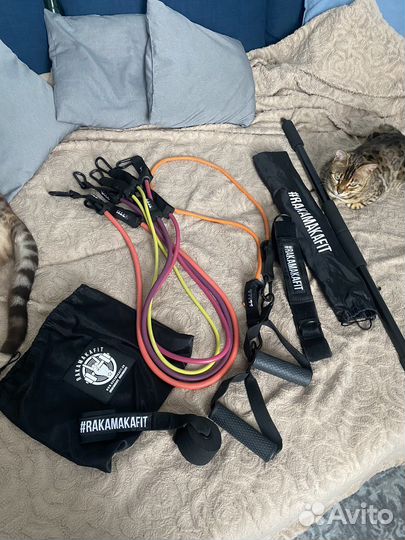 Инвентарь фитнес набор rakamakafit эспандеры +гриф