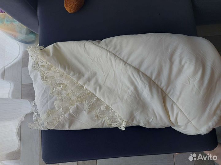 Одеяло на выписку осень зима овчина