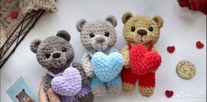 Вязаные игрушки мишки