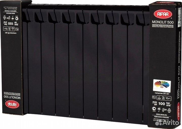 Радиатор биметаллический Rifar Monolit 500 12 секц