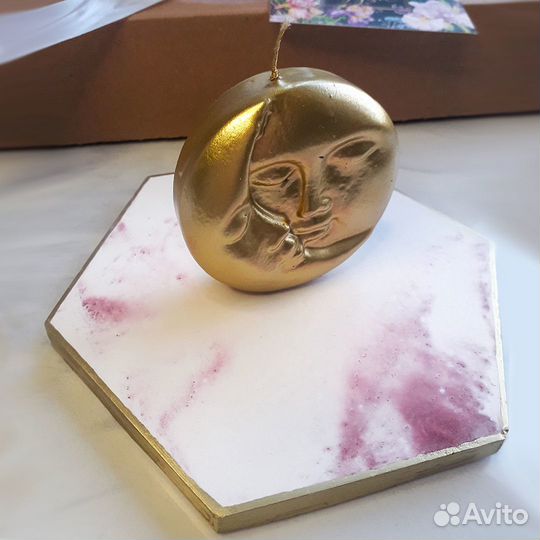 Подарочный набор-Обложка на паспорт, свеча, подста