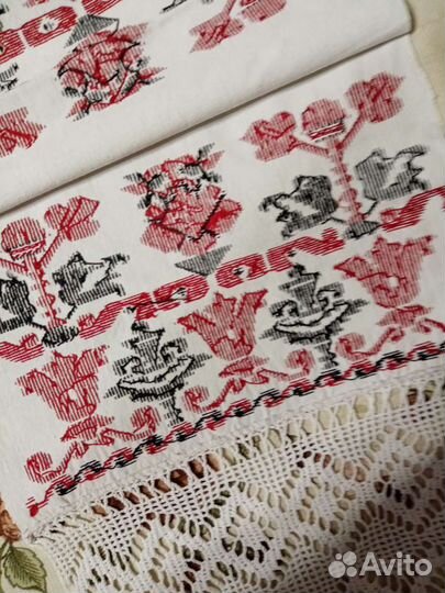 Старинные полотенце - рушник льняное, домотканного