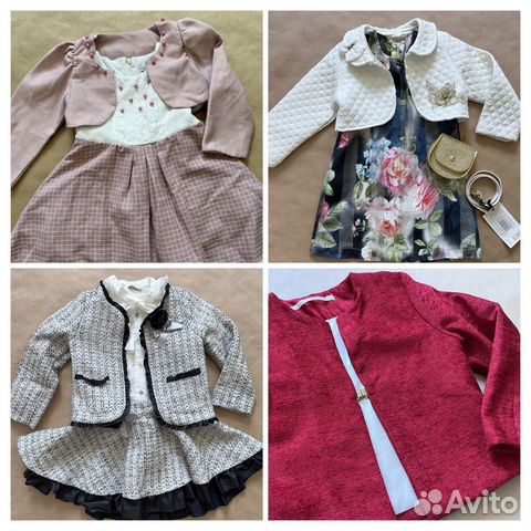 Костюм нарядное платье пиджак юбка 98-104 см