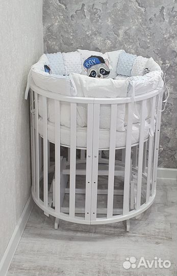 Детская кроватка трансформер 9 в 1 с маятником
