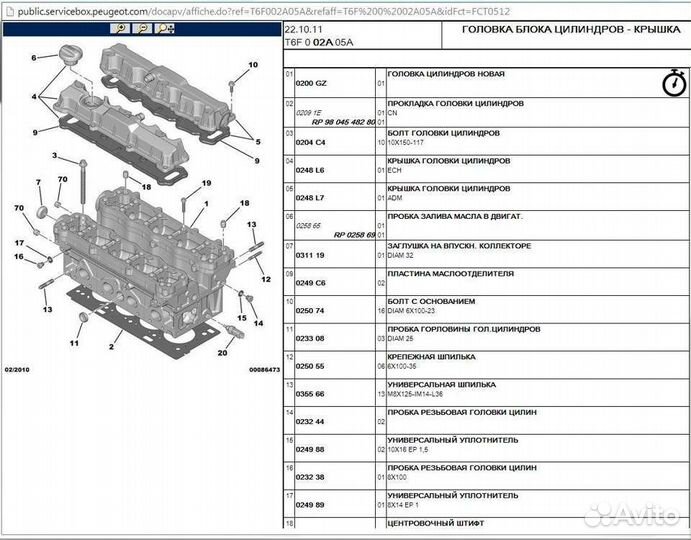 Клапанная крышка Peugeot Citroen
