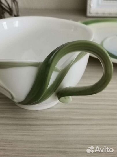 Чайное пара лепной фарфор