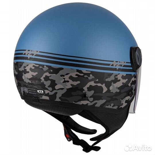 NZI Capital 2 Duo Open Face Helmet Matt Target Blu