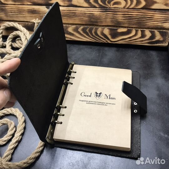 Ежедневник А5 из толстой кожи с гравировкой