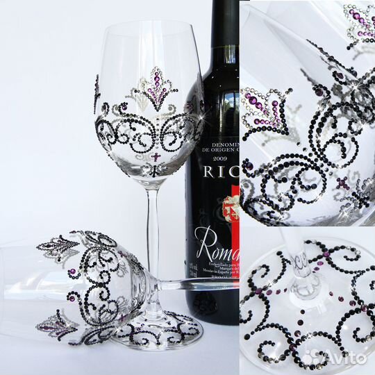 Фужеры бокалы для вина ручная работа