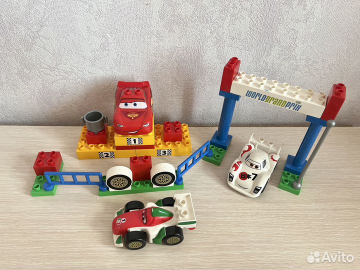 Лего дупло 4 набора тачки Маквин + Дасти + Автовоз