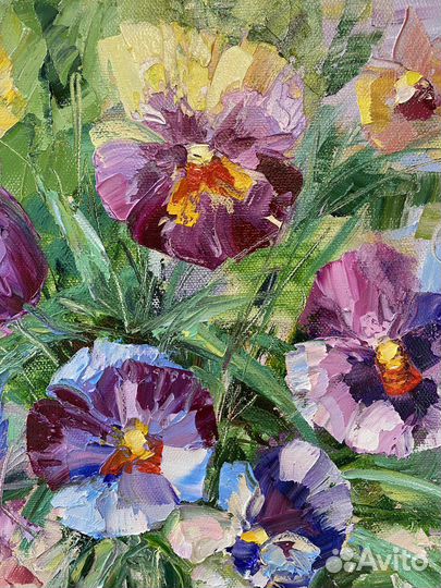 Картина маслом с цветами