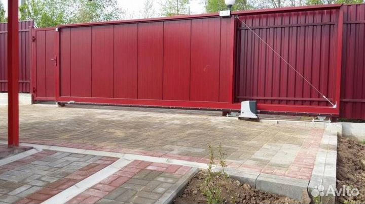Откатные ворота под ключ с доставкой и установкой
