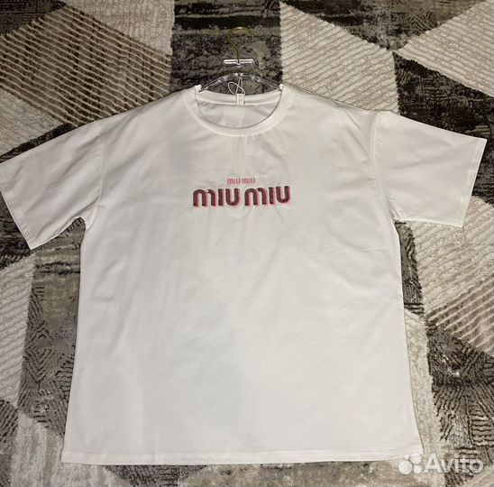 Футболка miu miu женская оверсайз