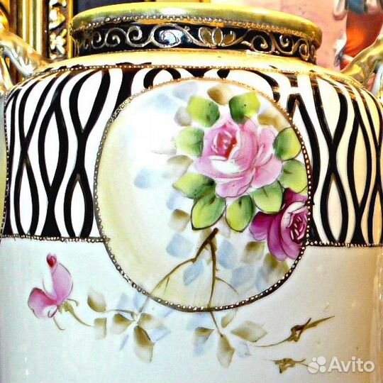 Ваза.Noritake.Япония.Старинная.Рукописная.Фарфор