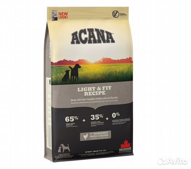 Сухой корм для собак Acana heritage Light and Fit