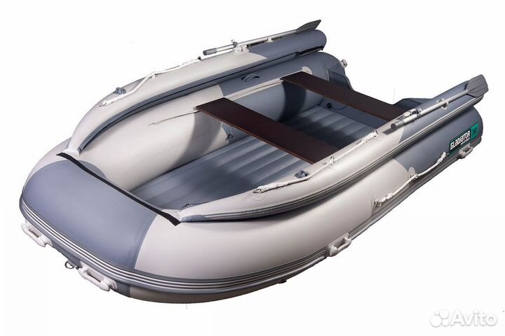 Лодка пвх Нднд Gladiator E380X светло/темно-серый
