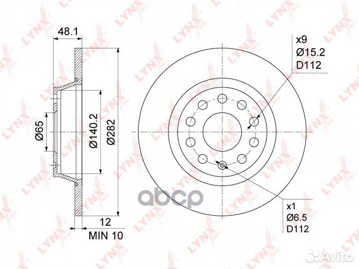 BN-1198 Диск тормозной lynxauto BN-1198 lynxauto