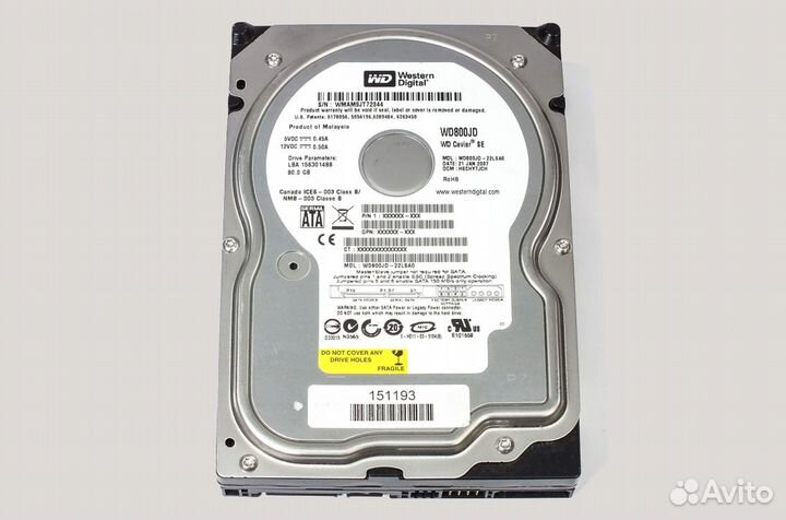 Жесткий диск WD 80Gb-IDE и 40Gb-IDE