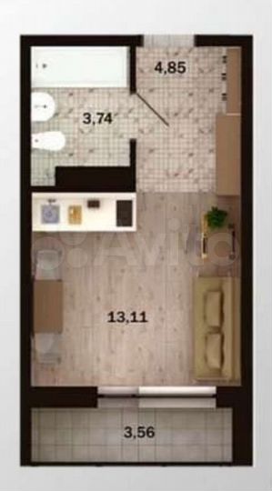 Квартира-студия, 24 м², 3/16 эт.