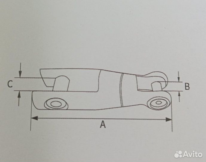 Вертлюг якорный для цепи 14-16 мм сталь aisi 316