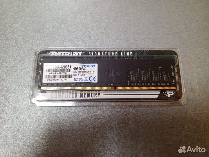 Оперативная память 16GB DDR4 Patriot (PC-25600)