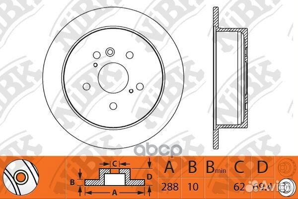 Диск тормозной RN1255 NiBK