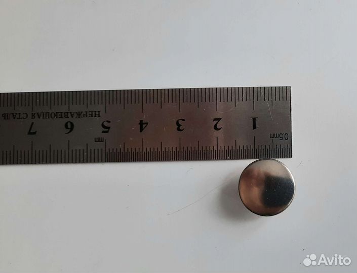 Кнопка кольцевая 15 мм никель