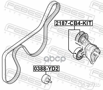 2187-CB4-KIT ролик натяжной к-кт 2шт без мех.н