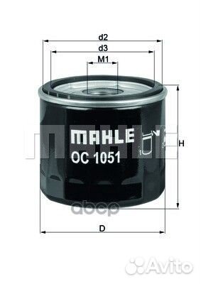 Фильтр масляный OC1051A Mahle/Knecht