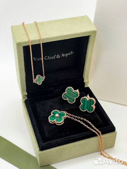 Кулон Золото Van Cleef Arpels Малахит